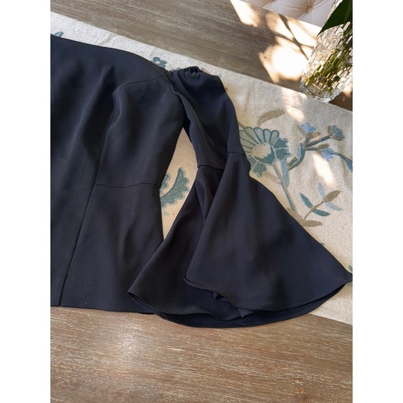 Boston Proper Black Off the Shoulder Top Bell Sleeve Blouse Size 12 - Picture 6 of 9